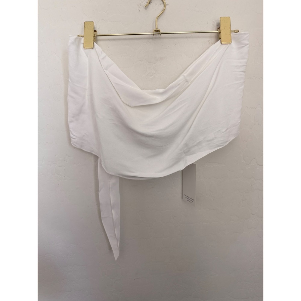 Bella Venice White Draped Strapless Side Tie Tube Clean Girl Top NWT Size L NWT